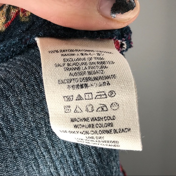 Free People Floral Keyhole Boho Tunic Mini Dress - Picture 6 of 6